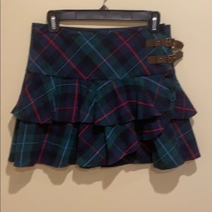 Ralph Lauren Girl plaid wrap mini skirt -size 14